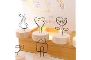 Ancuioyz Tischkartenhalter, Sitzkartenhalter Holz Kartenhalter Metal Herz Fotohalter Retro Hölzern Vertikal Fotohalter Tischnummernhalter, Tischdekoration für Bürowohnung Hochzeit Geburtstagsfeier