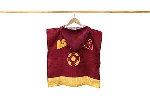 A.S ROMA Accappatoio per bambini asciugamano con cappuccio poncho spugna cotone as roma ufficiale