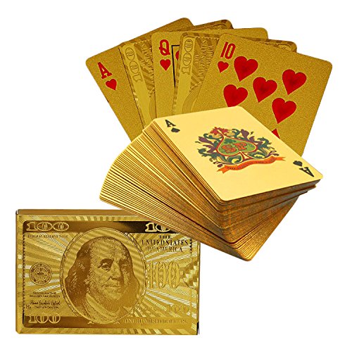 Preisvergleich Produktbild Beetest -permium Spielkarten Pokerkarten Skatkarten,mit 24K Goldfolie Poker,aufwendig Aussehen - Hoch Qualität für Ihr Poker Vergnügen