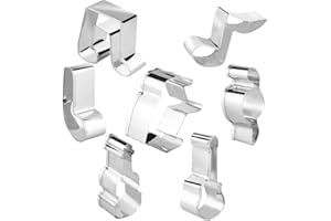 CODIRATO Molde para Galletas de Acero Inoxidable Cortador de Galletas Nota Musical Molde para Hornear Pastel DIY Cookie Fondant Formas Halloween Fiesta Navidad (Plateado)