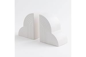 SKLUM Lot de 2 Serre-Livres en Céramique Belzer Blanc