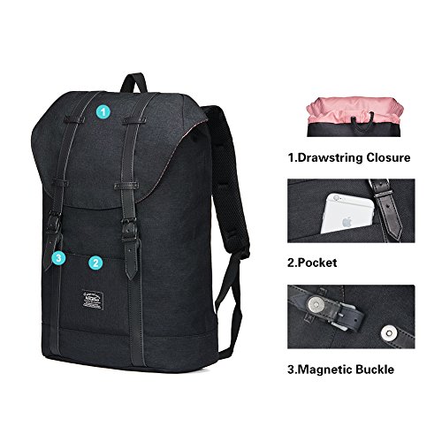 Lässiger Daypacks, KAUKKO 16 Zoll Laptop Outdoor Rucksäcke für 14″ Notebook Schüler Backpacks Schultaschen für Wandern/ Reisen/ Camping - 5