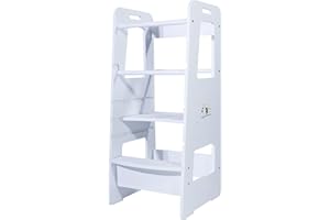 Kiddy dreams Lernturm Lernstuhl Kinderstuhl Küche Helper Learning Tower Kindertritt Montessori-Turm Weiß