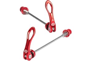 Chooee Bike Quick Release Skewers Front & Rear Set for Road/Mountain Bike,Red/Black