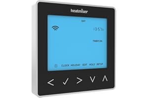 Heatmiser NeoStat Black Programmable Digital Thermostat with Hot Water Control