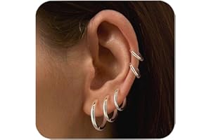 KISSPAT Srebrne kolczyki 925 Zestaw damskich kolczyków koła, małe kolczyki koła 5 par Hipoalergiczny zestaw kolczyków ze srebra próby 925 Kolczyki na chrząstkę