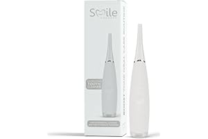 Smile Therapy Ultrasonic Electric Tooth Cleaner - White | Plaque, Stain, Tartar & Calculus Remover | Gentle on Gums Teeth Flosser & Brace Cleaning Dental Kit | Rechargeable for Home & Travel