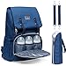 Produktbild Baby Wickelrucksack Wickeltasche KAUKKO Multifunktional Mama Rucksäcke Große Kapazität Babytasche Passform für Kinderwage (Blau)