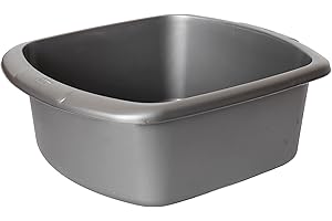 VR7 Plastic Washing Up Bowl Rectangular Grey Washing Bowl for Sink Kitchen Basin Mixing Dish