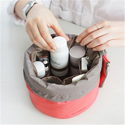 Oft Nylon Drawstring/Drawstring Waterproof Foldable Multi-functional Round Capacity Laundry Make Up Cosmetic Travel Bag/Holiday Bag Travel Bag Make up Bag/Cosmetics Bag Pink.