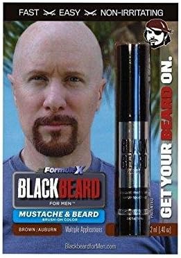 BLACKBEARDfor Men - temporary brush on colour 12ml 0.40oz (Brown/Auburn, 2 Packs)