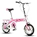 Produktbild Kinderfahrradfahrrad Jungenmädchen Kinderstudentenerwachsenes Justierbares Sitz- Und Lenkstangenfahrrad Männliches Und Weibliches Sicheres Bequemes Für Kleinkinder Zusammenklappbar Kohlenstoffstarkes Stahlgleichgewichts-Fahrrad,Pink-20Inch