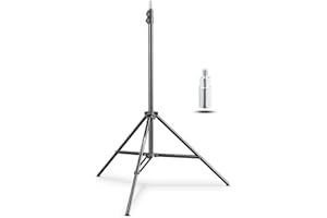 Walimex pro WT-803 Lampenstativ 208cm - kompaktes leichtes Lichtstativ aus Aluminium, Höhe max. 208 cm Traglast 3,5 kg für Fotografie Studio Mobil Video Blitz Softbox Ringlicht, mit Tasche + Adapter