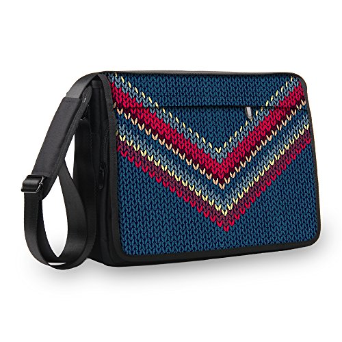 MySleeveDesign - Bolso Tipo Bandolera de Hombro - Maletin/Funda para portátil 13,3/14 / 15,6/17,3 Pulgadas - Varios DISEÑOS Y Colores - Chevron Style - 17 Pulgadas