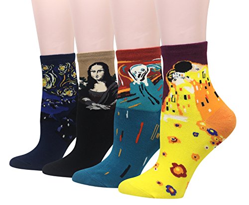 Cansok - Calcetines - para mujer multicolor Art Famous Painting Talla única