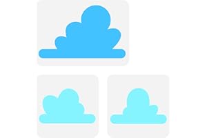 FINGERINSPIRE 3stencil nuvola grande, 2 dimensioni, riutilizzabili, plastica, pittura su piastrelle, tessuto