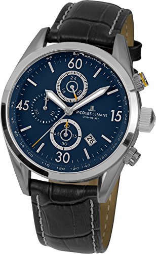 Jacques Lemans Herren-Armbanduhr Analog Quarz Leder 40-6C Jacques Lemans Herren-Armbanduhr Analog Quarz Leder 40-6C