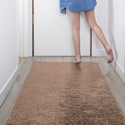 Stufenmatten uni beige | Qualitätsprodukt aus Deutschland | GUT Siegel | kombinierbar mit Läufer | 65×23,5 cm | halbrund | 15er Set - 6