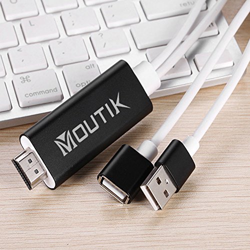 Moutik® Blitz zu HDMI Kabel Adapter USBPTV HDMI 1080P HDTV Projektor Anzeige für iPhone 7 7Plus 6S 6 Plus,für iPad,für Samsung S8 S7 Note 7 Note 6 Schwarz - 5