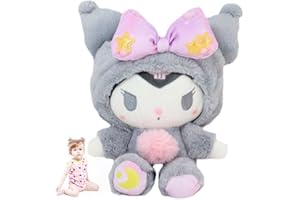 YFDSXKMZ Kuromi Plush Figure Kuromi Plush Toy Stuffed Animal Pillows Hug Pillow Cushion Decoration Ornaments Stuffed Animal Plush Toys gifts for Children and Girls 23cm（B