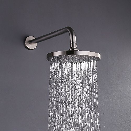 KES J201 Extra großer Regen-Duschkopf mit Schwinghalterung, 20,32 cm – gebürsteter Nickel - 7