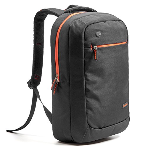Evecase 15.6 Zoll Universal Laptop Rucksack mit Trolleybefestigung - Schwarz / Orange