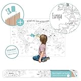 Alle Bezeichnungen (Kontinente, Länder, Gewässer) in deutscher Sprache