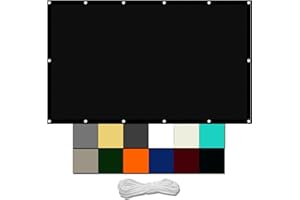 WGLF SUN Pergola Canopy 1 x 1.2 m Waterproof Sunblock Shade Cloth With Free Rope UV Block Weather-Resistant with Grommets PES Polyester Sunshade for Yard Backyard Lawn Plant, Black