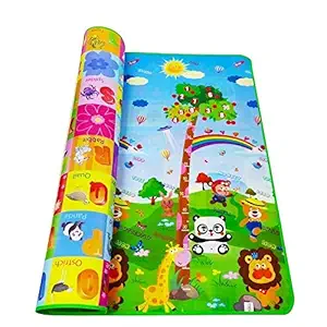 SAKAR Sales Waterproof Double Side Baby Play Crawl Floor Mat Carpet for Kids Infant Picnic School Home Gym Water Resistant with Zip Bag to Carry (Large Size -6 X 4 ft, Multicolour)