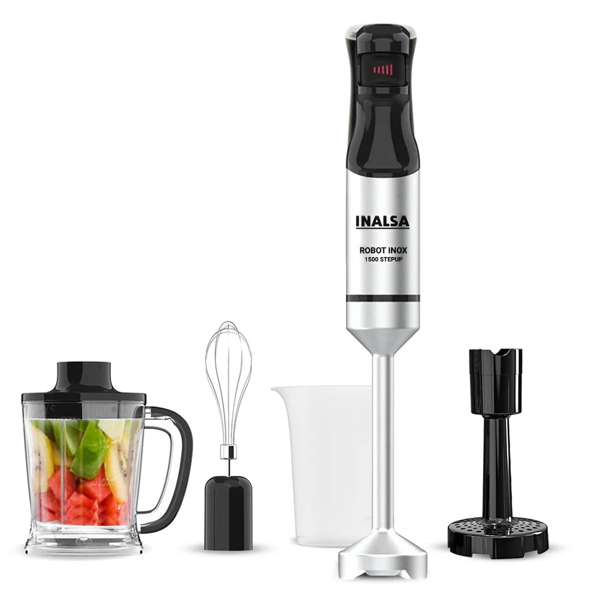 Inalsa Hand Blender 1500W Review: Silent DC Copper Motor, Variable Speed Design, X.Large Chopper, Potato Masher - Stainless Steel Robot INOX 1500 StepUp