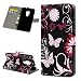 Produktbild Flip Handy Schutzhülle für Huawei Mate20, Stoßfest Weich PU Leder Damen Herren Karten Magnet Stand Halter Farbdruck Brieftasche Klappetui (Schwarz Blume)