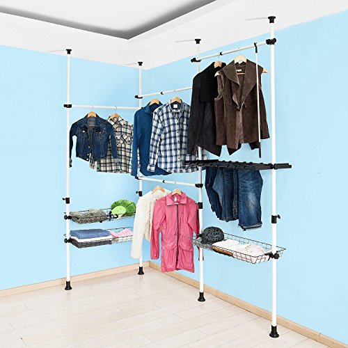 SoBuy® Teleskop Garderoben System, Kleideraufbewahrungssystem, Regalsystem, FRG38 - 2
