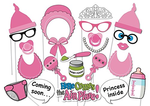 Veewon 22 Stück Babyparty Foto Props Party Baby Flaschen Masken Photo Booth Props Neugeborene Dame Girl Partydekoration