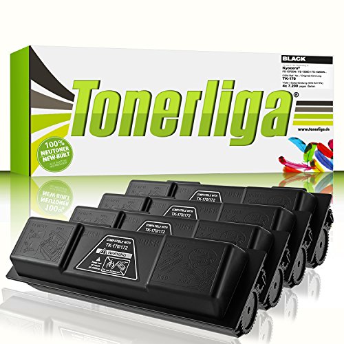 4x Neu Toner ersetzt Kyocera TK170 für FS-1370DN / FS-1320D / FS-1320DN / ECOSYS P 2135D / ECOSYS P 2135DN, 100% Neuware, schwarz
