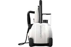 Laurastar Lift Pure White, Centrale Vapeur Nomade 3en1, Repasse, Défroisse et Purifie Vos Textiles, Vapeur Hygiénique, Design, Réservoir Amovible, Repassage Vertical, Blanc