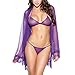 Produktbild ABsoar Negligees Damen Mode Dessous Bikini 3PC Set Frauen Mode Kimono Morgenmantel Babydoll Lace Bademantel Set Dessous Bikini-Oberteil mit Bikinihose Lingeries Set
