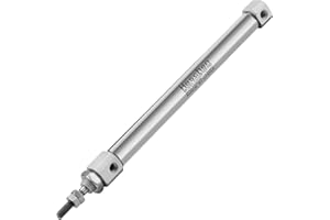 Heschen Stainless Steel Slim Air Pneumatic Cylinder, CDJ2B 10-100, M5 Port, 10mm Bore, 100mm Stroke, Double Acting Single Rod
