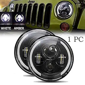Woschmann 7Inch Round Hi/Lo Cree Led Headlights with Drl and Halo Angel Eyes and Turn Signal (Set of 2)