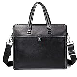 Laptoptasche Aktentasche Schulter Messenger Bag, Multi-funktionale Aktentasche Portable Large Capacity Männer Leder Handtasche Messenger Schulter Laptop-Tasche