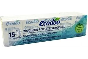 Ecodoo Mouchoirs en papier de poche 15 x 9 15 x 9 – 500 g