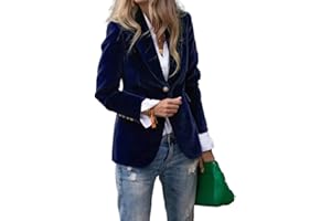 ORANDESIGNE Giacca da Donna in Velluto Blazer Casual da Lavoro e Ufficio a Maniche Lunghe