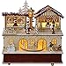 Produktbild LED Spieldose/Spieluhr aus Holz mit Weihnachtsmarkt XXL