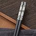 Produktbild PlenTree BalleenShiny 304 Edelstahl Luxus Stäbchen Engrag Fortune-ESS-Stäbchen Sushi Hashi Futtersticks Geschirr: 1PAIR Black