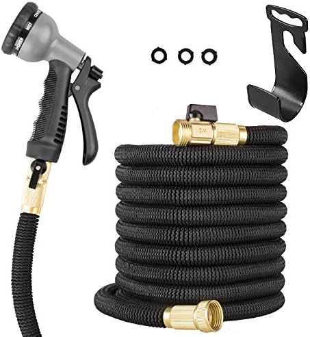 50ft Expandable Garden Hose With 8 Function Spray Gun, Strongest Double Latex Core, Ultra Flexibility Lightweight Garden Hose Perfect for Cleaning,Car Washing,Pet Bath Etc