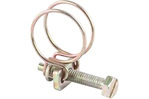 WIFEHELPER 10 Pièces Tuyau d'arrosage Barb Clamp Réglable en Acier Inoxydable Double Fil Fermeture à clip(25mm)