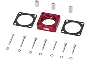 PQY Throttle Body Spacer Compatible with 91-06 Jeep Wrangler TJ YJ LJ Cherokee XJ 2.5L/4.0L Engine Gas MJ w/Gasket 1" Raise Manifold Carb Red