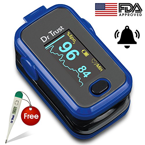 Dr. Trust (USA) Signature Series FingerTip Pulse Oximeter with AUDIO VISUAL ALARM water resistant ( Royal Blue ) RS.1399 (65.00% Off) - Amazon