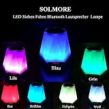SOLMORE LED Bluetooth Lautsprecher Speaker Lampe Lichtwecker Multi Funktion Farbwechsel Stimmungslicht Mini Nachtlich Wecker Wireless Stereo Musik Sound Spielen mit Eingebauten Wiederaufladbaren 1500mAh Batterie/ USB Kabel /TF Karte Unterstützt für Handy Smartphone Tablets Laptop PC und andere Bluetooth Geräte für Tischlampe Schreibtischlampe Tischdeko Kinder Zimmer Outdoor Camping Geschenke - 2