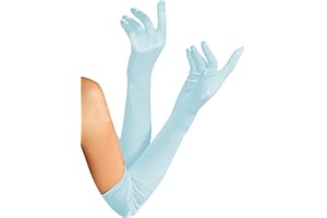 LAEMILIA Gant Long Femme Adulte en Satin Elastique Elégant Robe de Soirée Déguisement Mariage