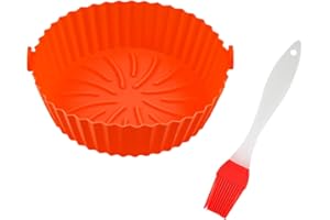 ZEHAN ZITONG Silikontopf Air FyerSilikonpad Antihaft Silikon Air Fryer Basket Air Fryer Zubehör Wiederverwendbar Brandneu mit Silikonpad für Backofen, Mikrowelle Kuchenform, Dampfgarer (Red)